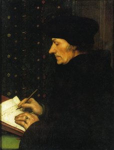 Portrait Of Erasmus Of Rotterdam Writing — Hans Holbein The Younger