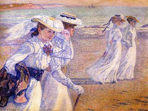 La Passeggiata (o La Strolla, Donne Sulla Spiaggia) — Theo Van Rysselberghe