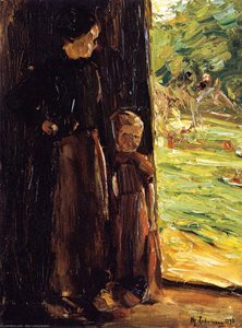 Peasant Woman With Child Below A Door (also Known As Woman And Child In The Doorway) — Max Liebermann