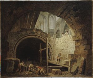 La Violation Des Caveaux Des Rois Dans La Basilique De Saint Denis, En Octobre 1793 — Hubert Robert