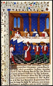 Banquet Given By Charles V (1338-80) In Hhonour Of His Uncle Emperor Charles Iv (1316-78) In 1378 — Jean Fouquet