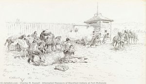 Attempted Massacre Of Blackfeet Indians At Fort Mckenzie — Charles Marion Russell