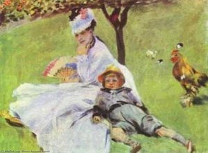 Madame Monet With Her Son — Pierre-auguste Renoir