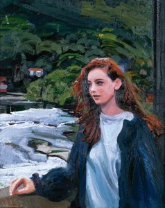 Young Woman On The Bridge At Llangollen — Peter Douglas Edwards