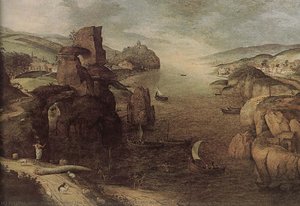 Paesaggio Con La Comparsa Di Cristo Agli Apostoli Sul Mare Di Tiberio — Pieter Bruegel Il Vecchio