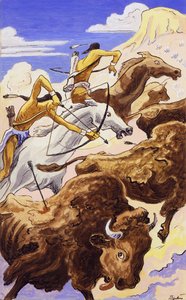 Indian Buffalo Hunt — Thomas Hart Benton