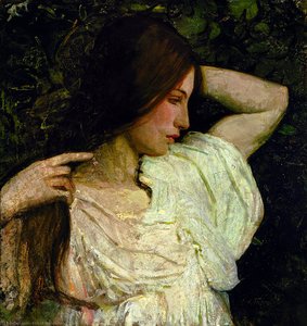 Girl Arranging Her Hair — Abbott Handerson Thayer