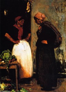 Vegetable Vendor - Market Scene — Max Liebermann