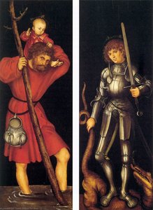 Hl. Christoph Und Hl. Georg — Lucas Cranach Der Ältere