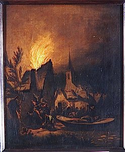 Incendie Dans Un Village — Egbert Van Der Poel