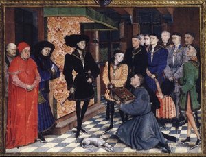 Miniatura De La Primera Página Del Croniques De Hainaut — Rogier Van Der Weyden