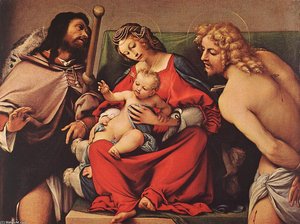 Madonna With The Child And Sts Rock And Sebastian — Lorenzo Lotto