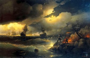 Peter The First To Light Out A Watch Fire — Ivan Aivazovsky
