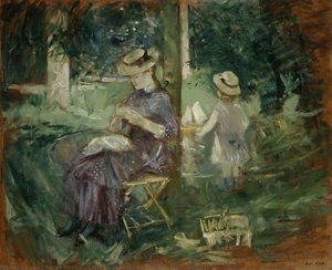 A Woman And Child In A Garden — Берт Моризо