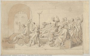 Reproducción Después De La Muerte De Sócrates De David — Jacques-louis David