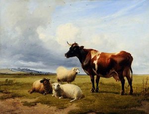 Morning, Canterbury Meadows, Kent — Thomas Sidney Cooper