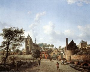 Annäherung An Die Stadt Veere — Jan Van Der Heyden