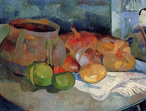 Kompozice S Cibulkami, Rebarákem A Japonským Tiskem — Paul Gauguin