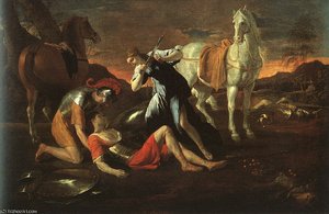 Tancred And Erminia, Oil On Canvas, Hermitage — Nicolas Poussin