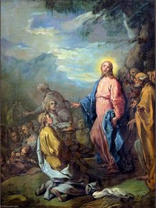 The Feeding Of The Five Thousand (study) — Charles-andré Van Loo