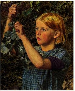 Girl Gathering Nuts — Albert Joseph Moore