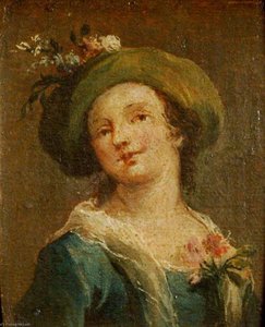 Two Paintings A Girl In A Hat In Profile And A Girl In A Hat Full Face (diptych, Right Panel) — Francesco Lazzaro Guardi