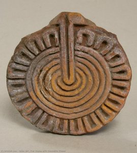 Flat Stamp With Geometric Flower — Aztec Empire