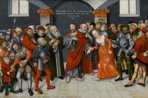 Christ And The Adulteress — Lucas Cranach Il Giovane