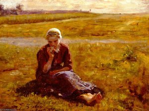 Afternoon Repast — Jules Adolphe Aimé Louis Breton
