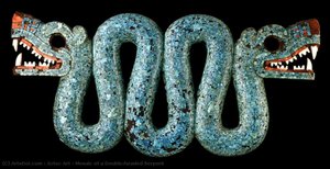 Mosaic Of A Double-headed Serpent — Aztécka Ríša