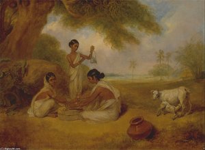 Grinding Corn — Arthur William Devis