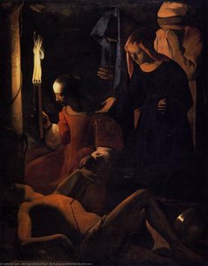 St Sebastien Attended By St Irene — Georges De La Tour