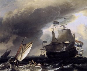 Dutch Vessels On The Sea At Amsterdam — Ludolf Backhuysen I