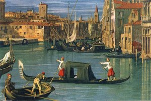 The Grand Canal And The Church Of The Salute (detail) — Canaletto