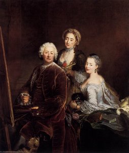 Self-portrait With Daughters — Antoine Pesne