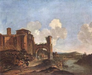 Italian Landscape With The Church Of Sts. Giovanni E Paolo In Rome — Jan Asselijn