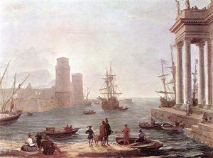 Scena Di Porto Con La Partenza Di Ulisse Dalla Terra Dei Feaci — Claude Lorrain (claude Gellée)