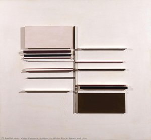 Abstract In White, Black, Brown And Lilac — Viktor Pasmor