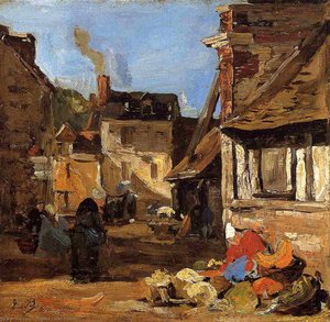 Honfleur, The Saint Catherine Market Place — Eugène Boudin