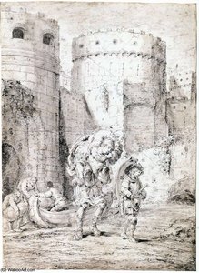 Anchias Fleeing Troy With His Father And Son — Leonaert Bramer
