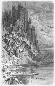 Fantastična Pokrajina Z Gradu In Mesto — Gustave Dore