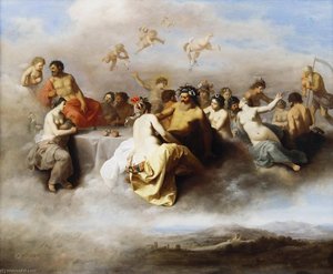 Meeting Gods In The Clouds — Cornelius Van Poelenburgh