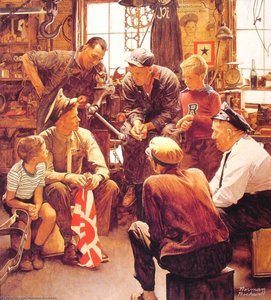 Homecoming Marine — Norman Rockwell