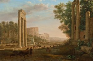 Capriccio Mit Ruinen Des Forum Romanum — Claude Lorrain (claude Gellée)