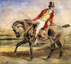 Herr Auf Einem Dunkelbraunen Jäger — Eugène Delacroix