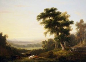 Extensive Landscape With A Viaduct — Joseph Rhodes