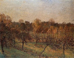 Sunset At Eragny — Camille Pissarro