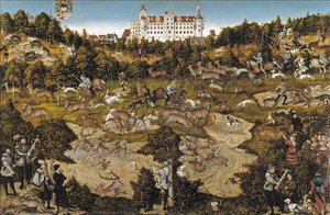 Jagd Zu Ehren Karls V. Auf Der Burg Torgau — Lucas Cranach Der Ältere