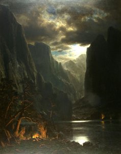 Moonlight On The Merced — Albert Bierstadt