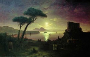 The Bay Of Naples At Moonlit Night — Ivan Konstantinovich Aivazovsky